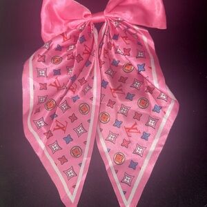 New Pink custom made Patterned hair bow hair pin